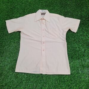 Vintage 70s Disco Shiny Button Shirt Medium 20x28 Faded